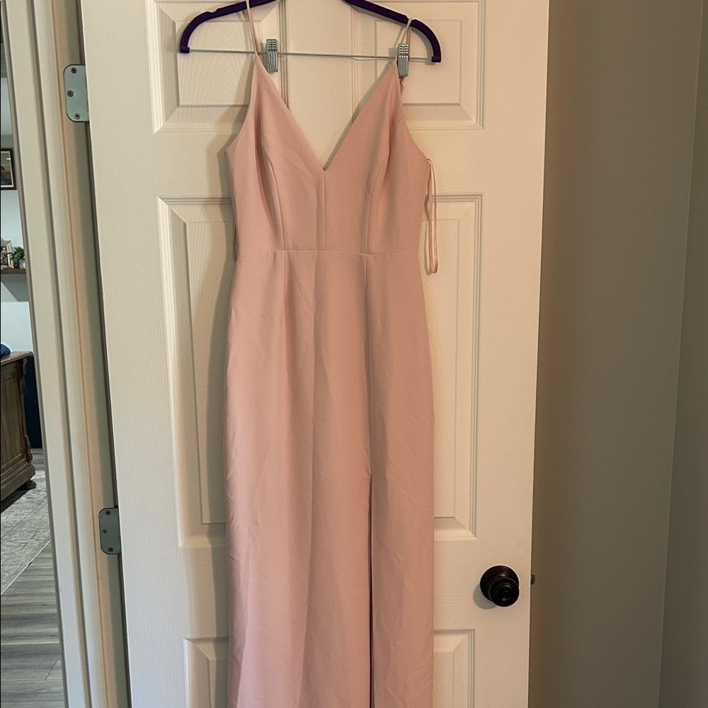 Elegant Pink Spaghetti Strap Dress